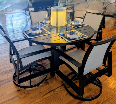 ISLA 54" RD Table w/ 4 Swivel Dining Chairs