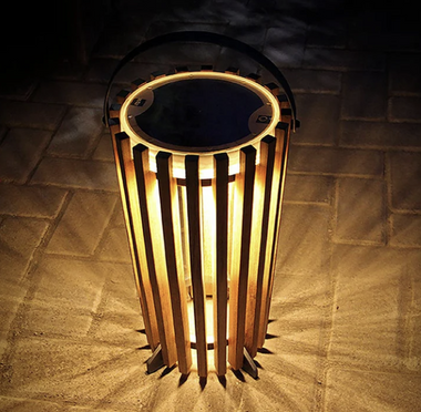 Lane Medium Teak Solar Light