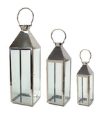 LANTERN (SET OF 3) STAINLESS STEEL/GLASS