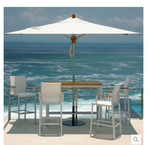 Aura Counter Height Dining Table and 4 stools from Barlow Tyrie in Arctic White