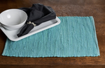Teal cotton rectangle placemat