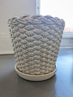 Willow Basket Pot w/attached saucer